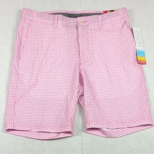 NEW Pro Tour Performance Blend Pink Plaid Mens Golf Shorts Size 32